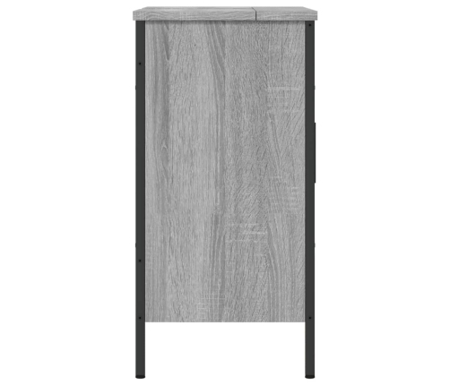 Armario lavabo baño madera ingeniería gris Sonoma 60x30x60 cm