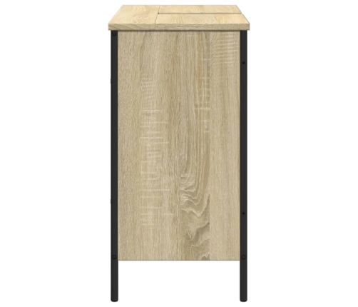 Armario lavabo baño madera ingeniería roble Sonoma 80x30x60 cm