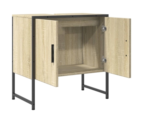 Armario lavabo baño madera ingeniería roble Sonoma 60x33x60 cm