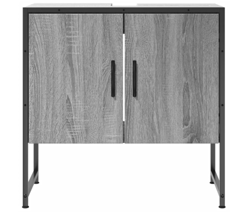 Armario lavabo baño madera ingeniería gris Sonoma 60x33x60 cm