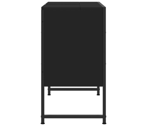 Armario de lavabo de baño madera ingeniería negro 80x33x60 cm