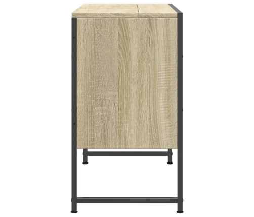 Armario lavabo baño madera ingeniería roble Sonoma 80x33x60 cm