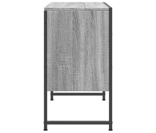 Armario lavabo baño madera ingeniería gris Sonoma 80x33x60 cm