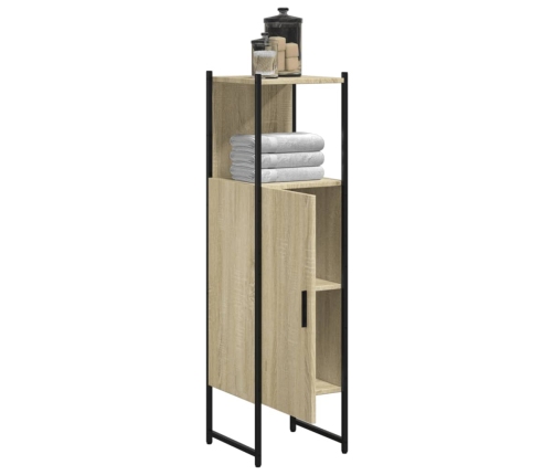 Armario de baño madera ingeniería roble Sonoma 33x33x120,5 cm