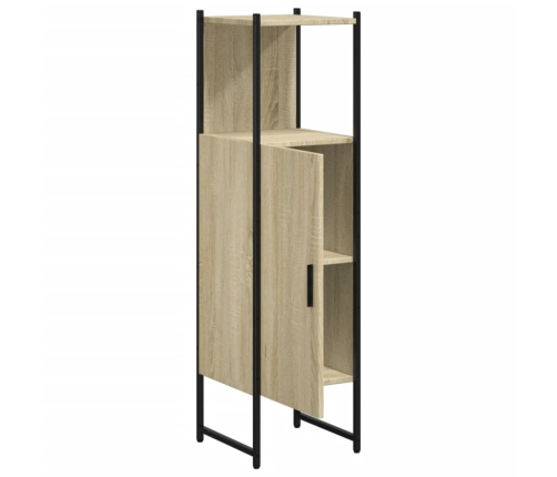 Armario de baño madera ingeniería roble Sonoma 33x33x120,5 cm