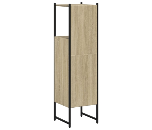 Armario de baño madera ingeniería roble Sonoma 33x33x120,5 cm