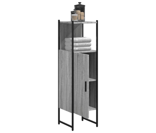 Armario de baño madera de ingeniería gris Sonoma 33x33x120,5 cm