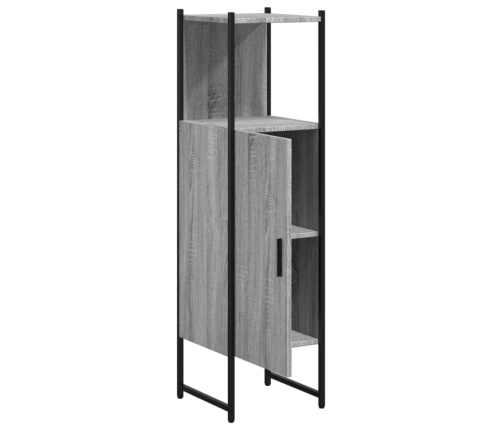 Armario de baño madera de ingeniería gris Sonoma 33x33x120,5 cm