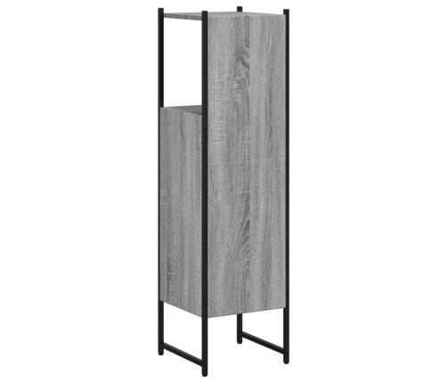 Armario de baño madera de ingeniería gris Sonoma 33x33x120,5 cm