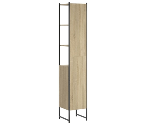 Armario de baño madera ingeniería roble Sonoma 33x33x185,5 cm