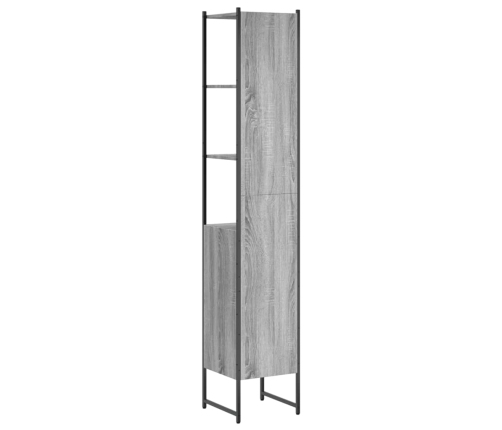 Armario de baño madera de ingeniería gris Sonoma 33x33x185,5 cm