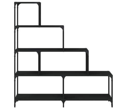 vidaXL Librería con 4 peldaños madera ingeniería negro 139x33,5x149 cm