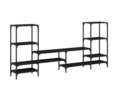 Mueble para TV madera de ingeniería negro 206,5x28,5x95 cm