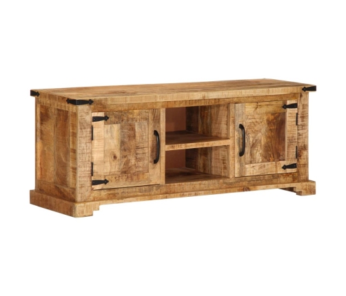 Mueble de TV madera maciza de mango rugosa 110x35x45 cm