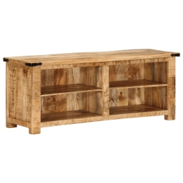 Mueble de TV madera maciza de mango rugosa 110x35x40 cm