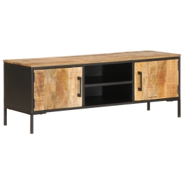 Mueble de TV madera maciza de mango rugosa 110x35x40 cm