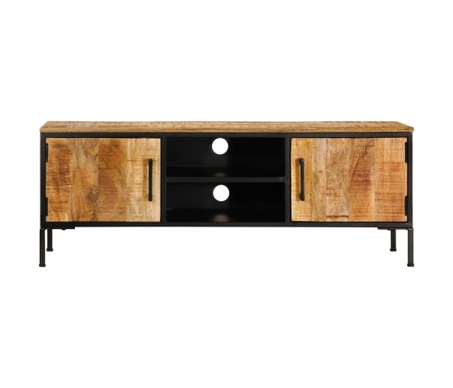 Mueble de TV madera maciza de mango rugosa 110x35x40 cm