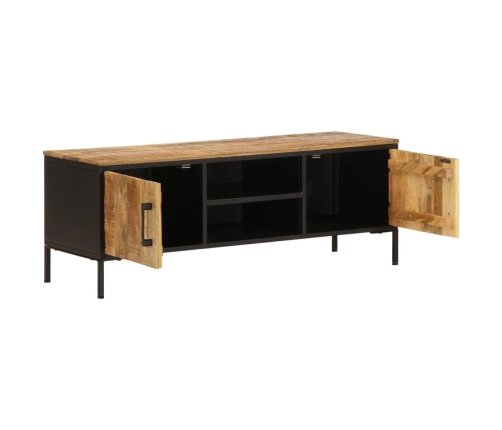 Mueble de TV madera maciza de mango rugosa 110x35x40 cm