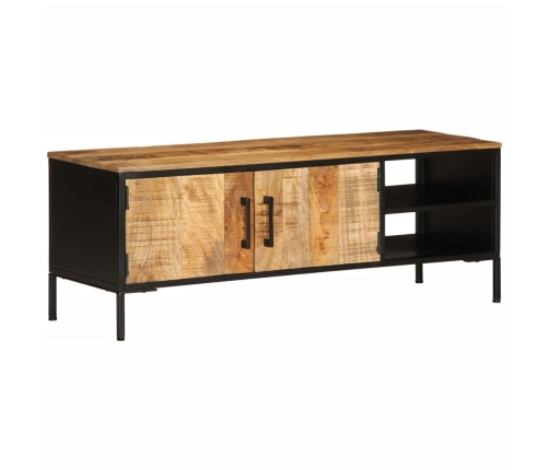 Mueble de TV madera maciza de mango rugosa 110x35x40 cm