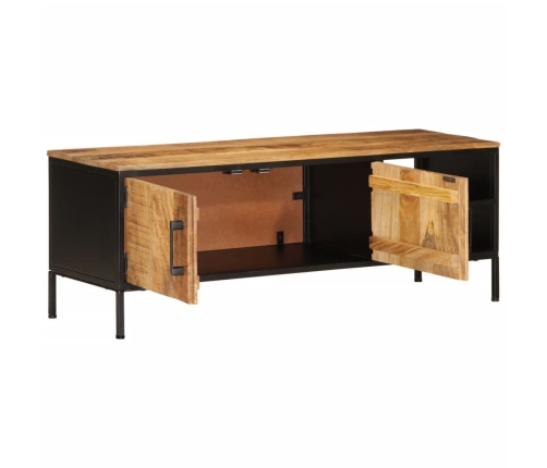 Mueble de TV madera maciza de mango rugosa 110x35x40 cm