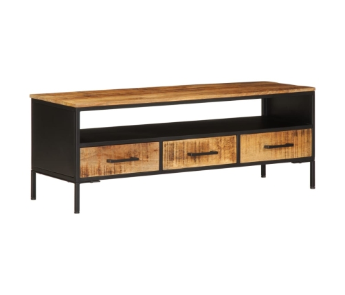 Mueble de TV madera maciza de mango rugosa 110x35x40 cm