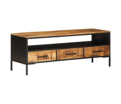 Mueble de TV madera maciza de mango rugosa 110x35x40 cm