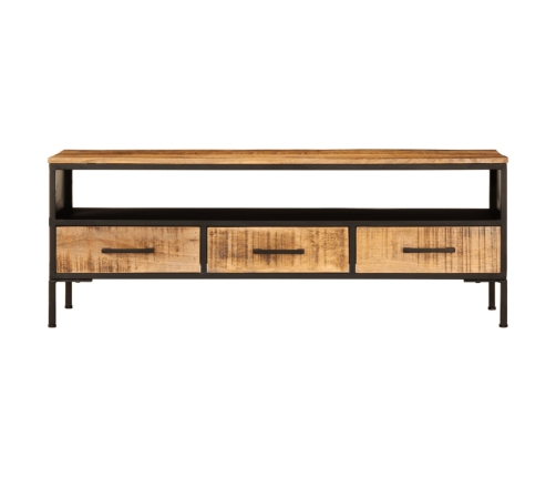 Mueble de TV madera maciza de mango rugosa 110x35x40 cm