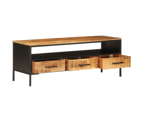 Mueble de TV madera maciza de mango rugosa 110x35x40 cm