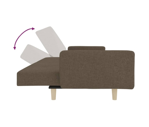 Sofá cama de 2 plazas con dos almohadas tela gris taupe