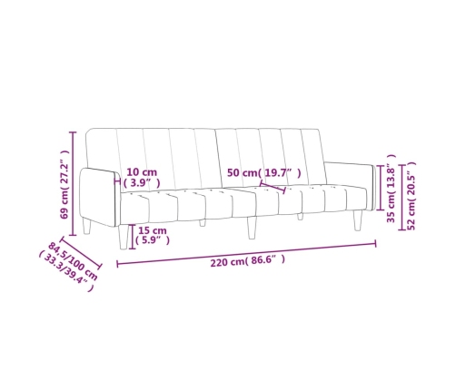 Sofá cama de 2 plazas tela negro