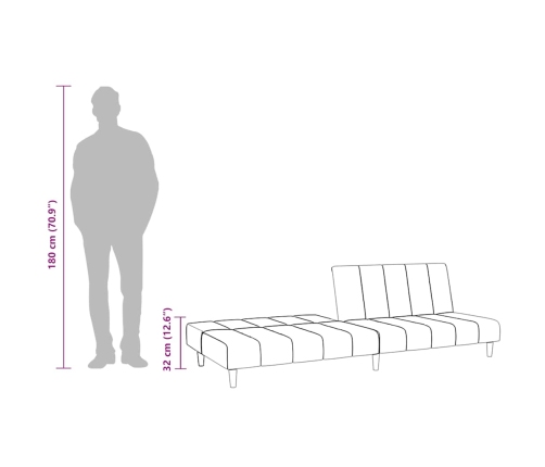 Sofá cama de 2 plazas terciopelo verde oscuro