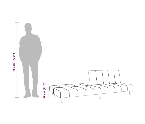 Sofá cama de 2 plazas terciopelo negro