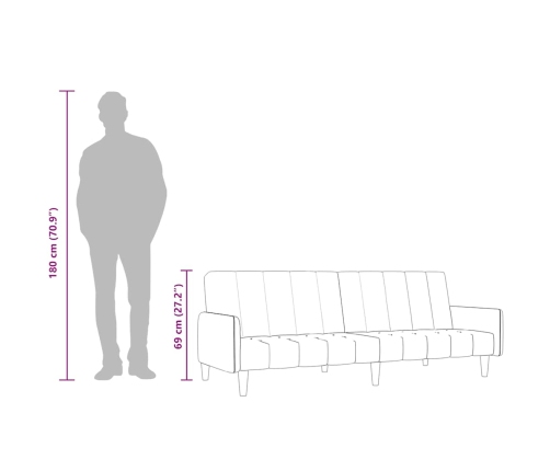 Sofá cama de 2 plazas terciopelo rosa