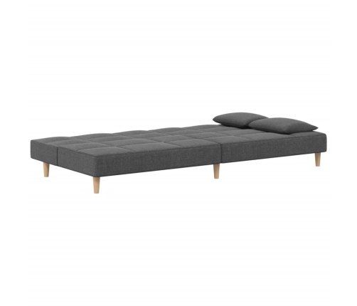 Sofá cama de 2 plazas con dos almohadas tela gris claro