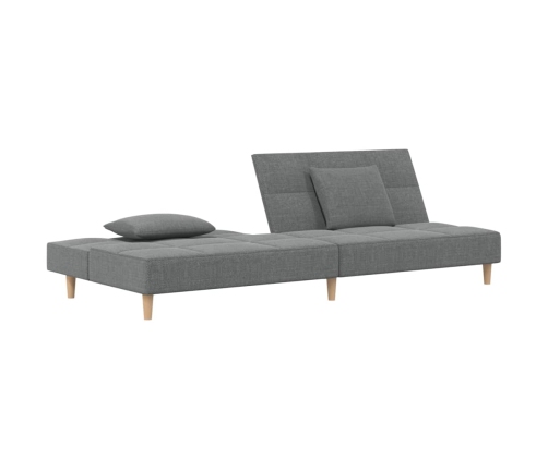 Sofá cama de 2 plazas con dos almohadas tela gris oscuro