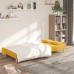 Sofá cama de 2 plazas con dos almohadas tela color amarillo