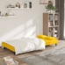 Sofá cama de 2 plazas con dos almohadas terciopelo amarillo