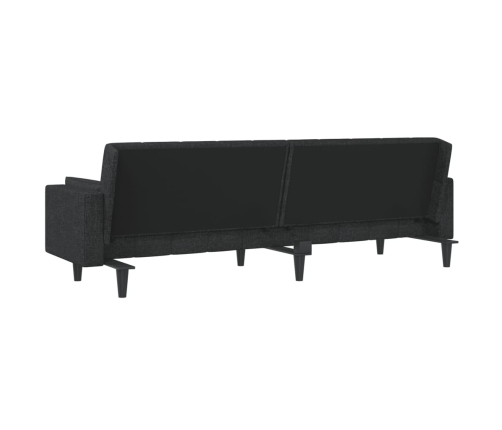 Sofá cama de 2 plazas con dos almohadas tela negro