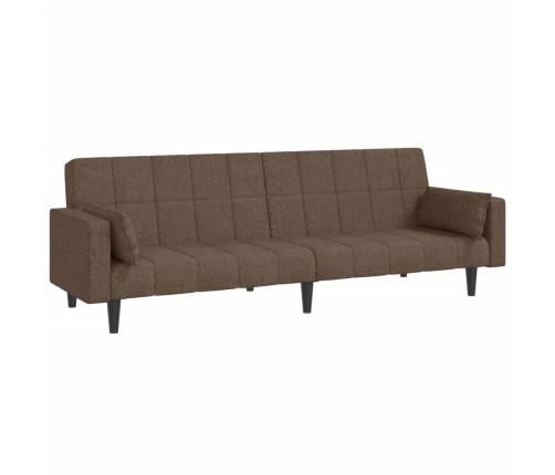 Sofá cama de 2 plazas con dos almohadas tela gris taupe