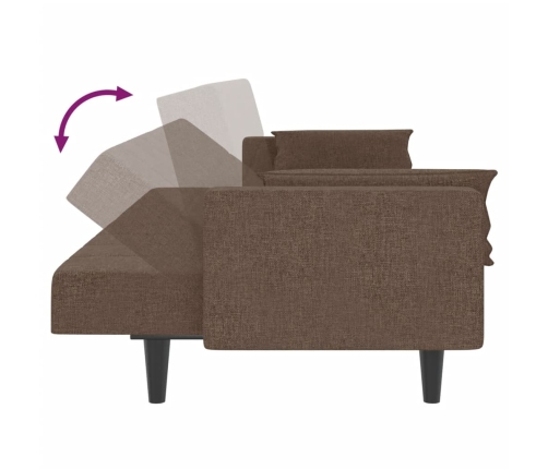 Sofá cama de 2 plazas con dos almohadas tela gris taupe