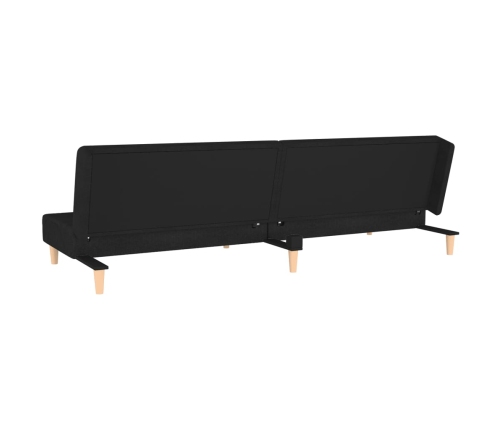 Sofá cama de 2 plazas con dos almohadas tela negro