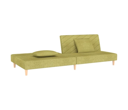 Sofá cama de 2 plazas con dos almohadas tela verde