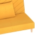 Sofá cama de 2 plazas con dos almohadas tela color amarillo