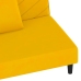 Sofá cama de 2 plazas con dos almohadas terciopelo amarillo