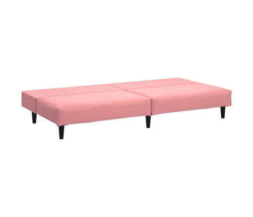 Sofá cama de 2 plazas terciopelo rosa