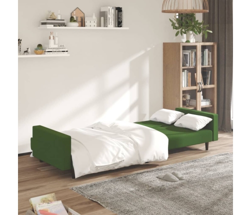 vidaXL Sofá cama de 2 plazas terciopelo verde oscuro