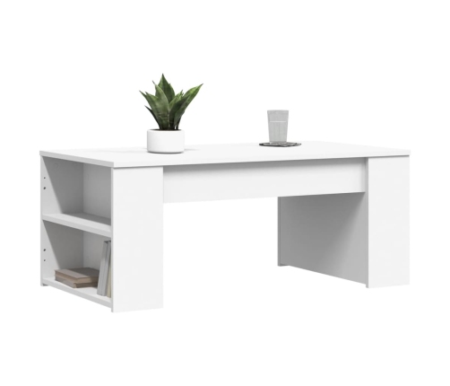 Mesa de centro madera de ingeniería blanco 102x55x42 cm