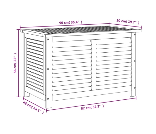 Caja de almacenaje de jardín madera maciza acacia 90x50x56 cm