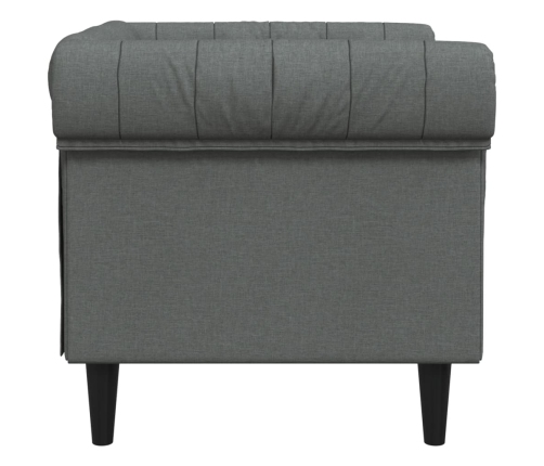 Sillón Chesterfield de tela gris oscuro