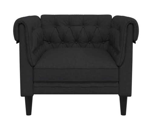 Sillón Chesterfield de tela negro